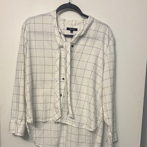 Madewell White and dark Gray/black Plaid Button Down Shirt